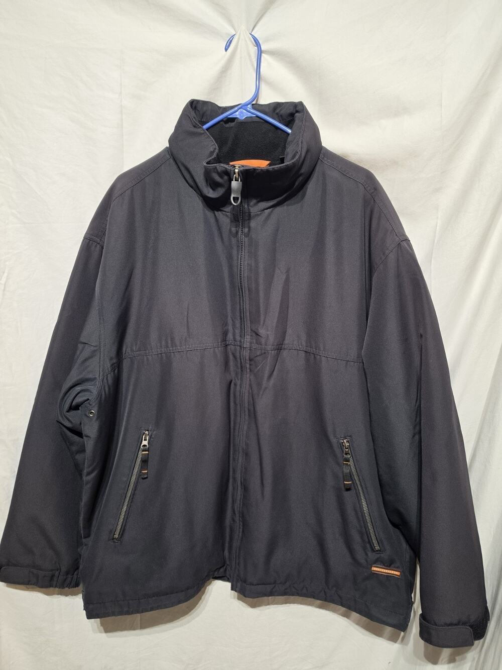Weatherproof Men's XL Black Coat Jacket Zippered Pockets Hideable Hood Warm